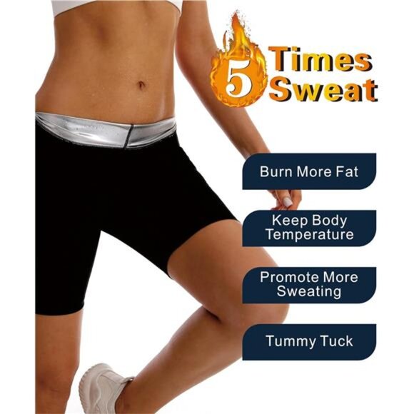 Sauna Shorts High Waist Corset Sweat Enhancing Thermo Shorts for Weight Loss - Picture 3 of 8